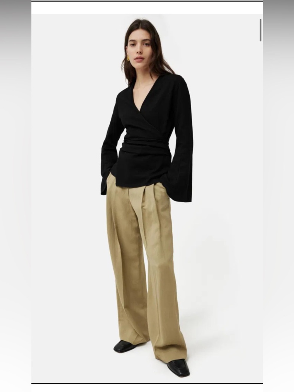 Jigsaw NWT Women's Textured Jersey Wrap Top Black Size XL